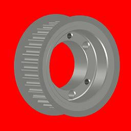 P60-14M-40-E | HTD Timing Pulleys [Solid, Flanged]